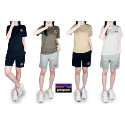 파타 스판 반팔 면 반바지 세트