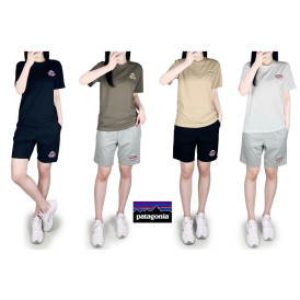 파타 스판 반팔 면 반바지 세트