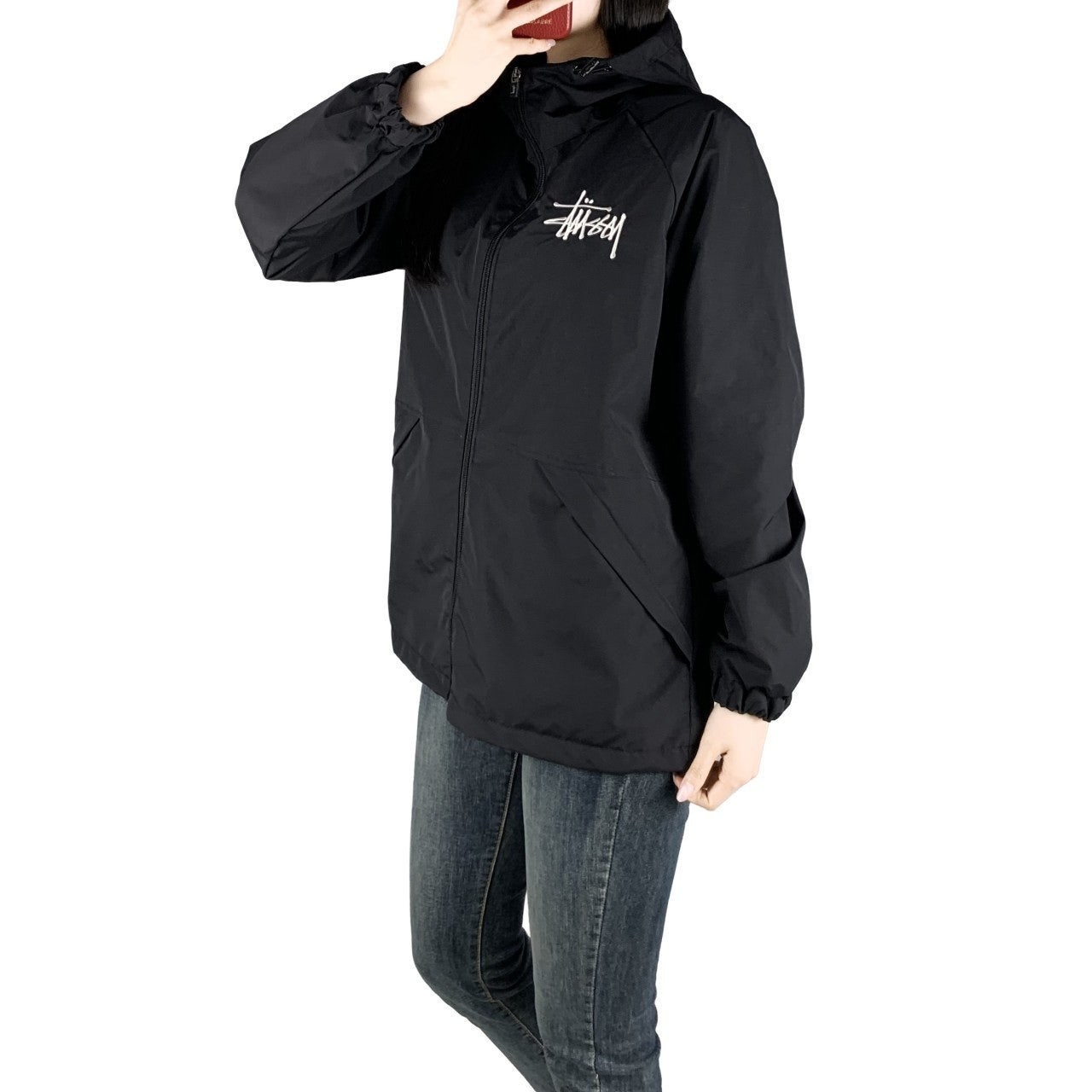 스투시 베이직 빅로고 후드 바막