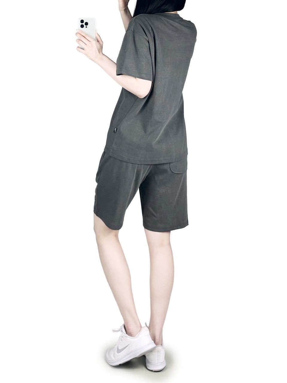 나키 피그먼트 반팔 반바지 세트-