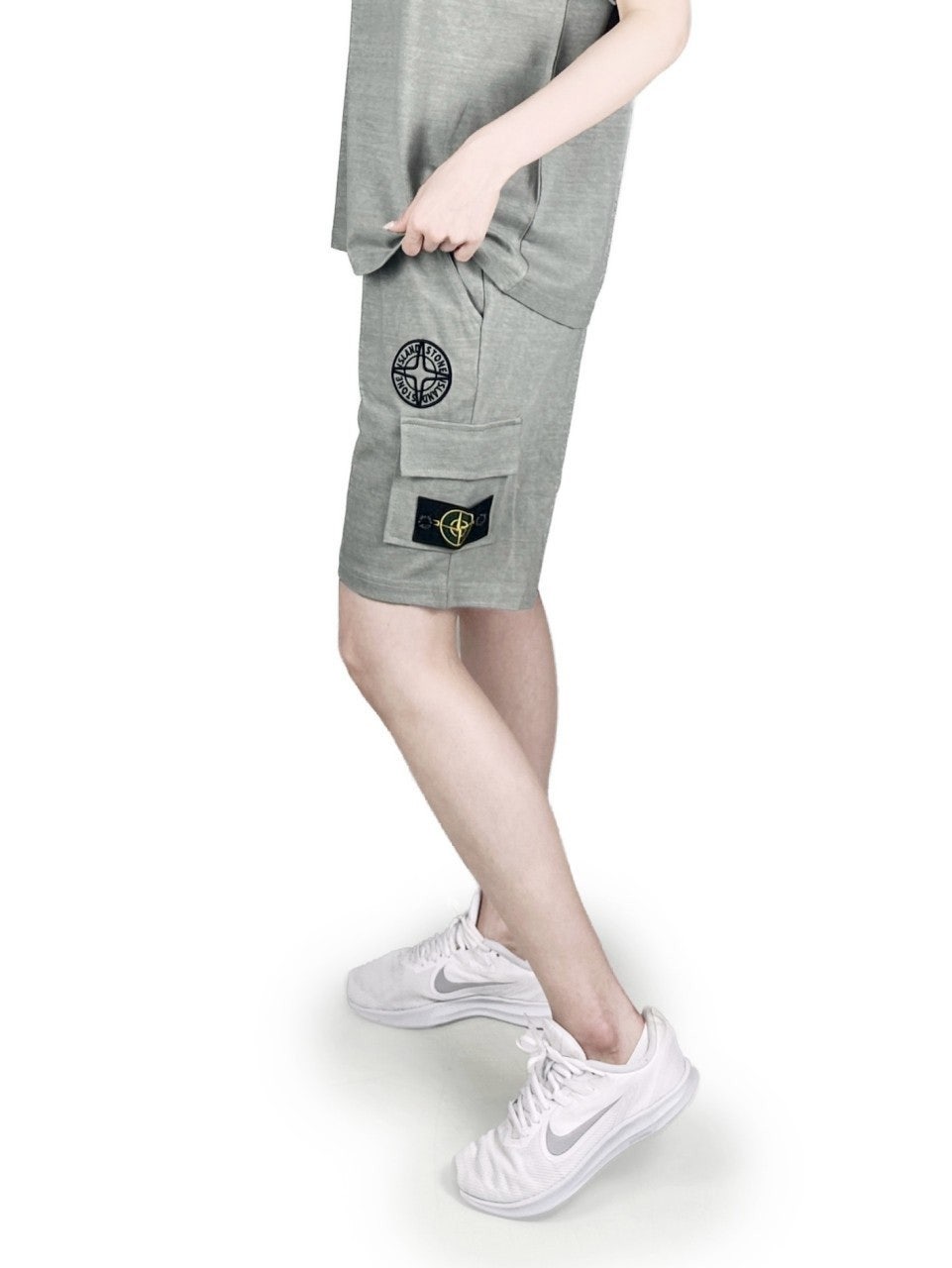 스톤 피그먼트 반팔 반바지 세트-