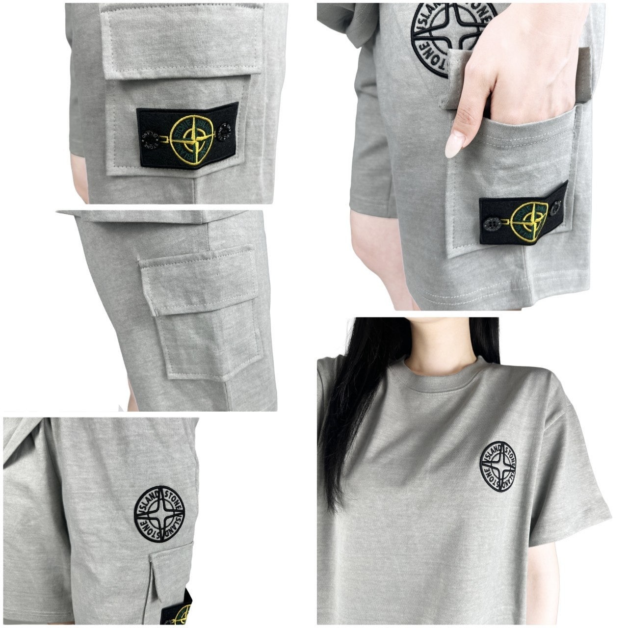 스톤 피그먼트 반팔 반바지 세트-