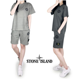 스톤 피그먼트 반팔 반바지 세트-