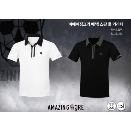 어메징 배색 스판 쿨 카라티-