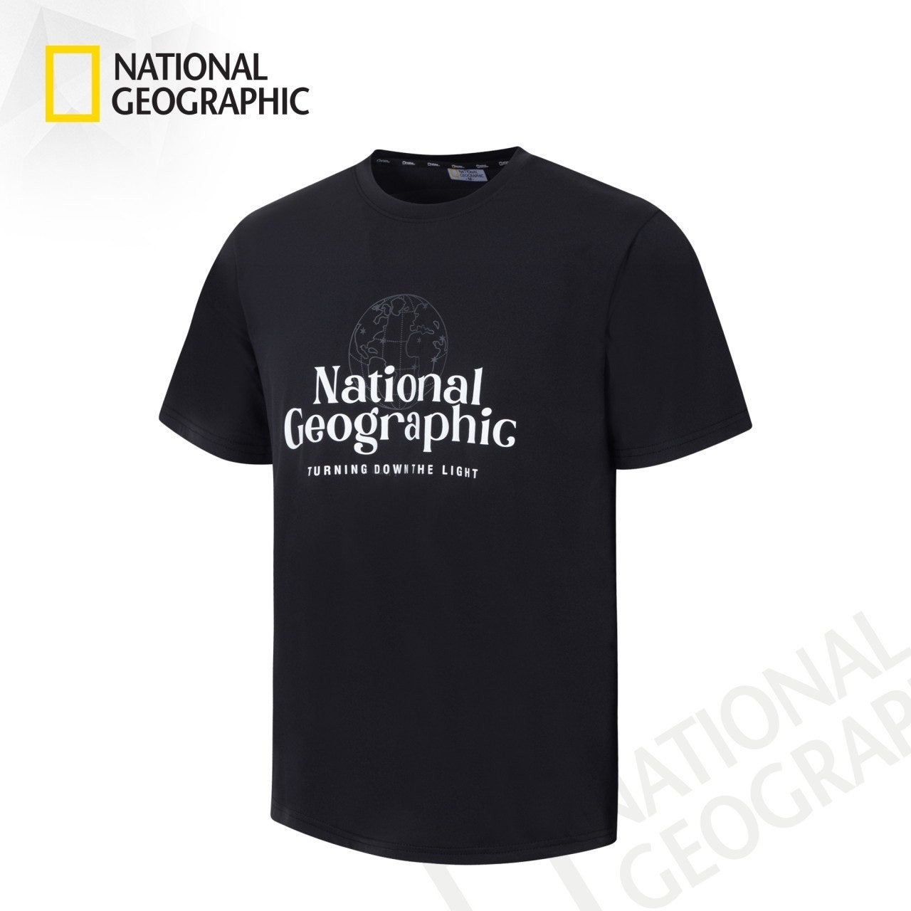 내셔 지구본 레터링 기능성 반팔-