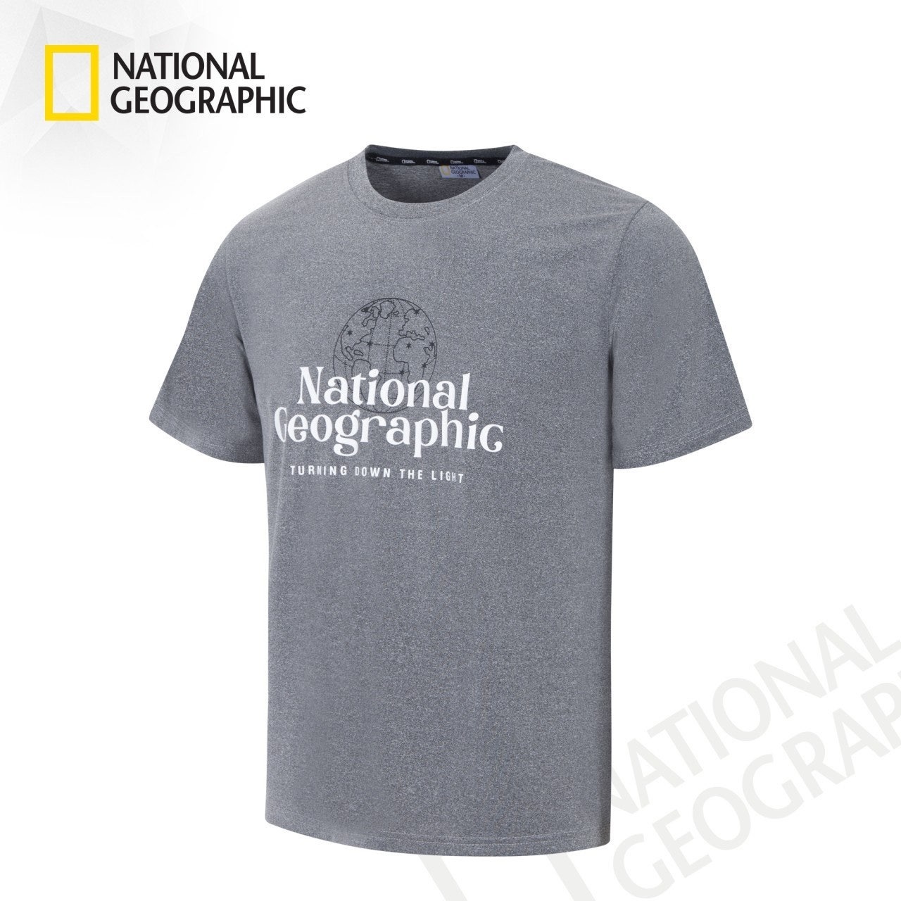 내셔 지구본 레터링 기능성 반팔-