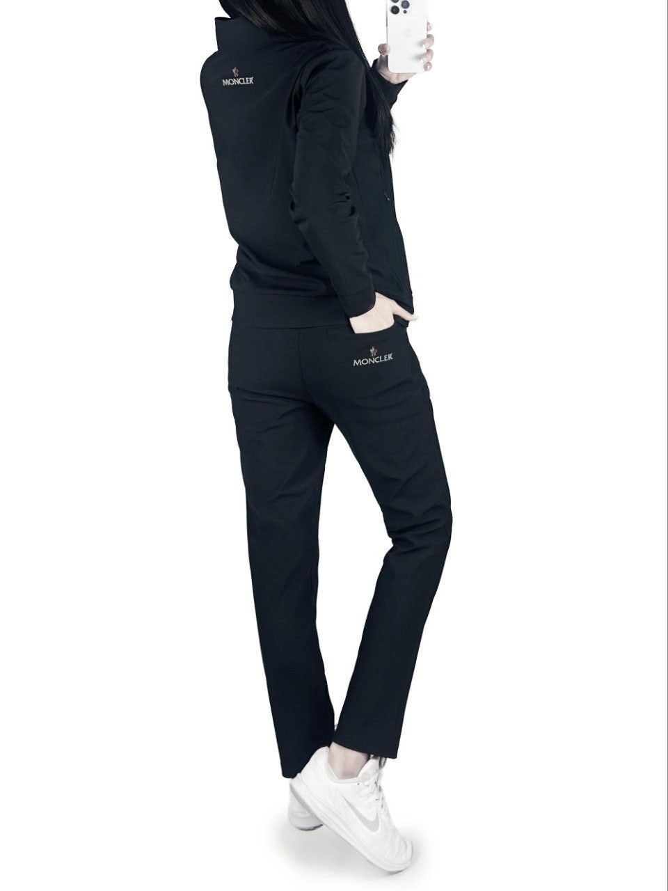 몽클 냉감 엠보로고 포켓 집업 세트-