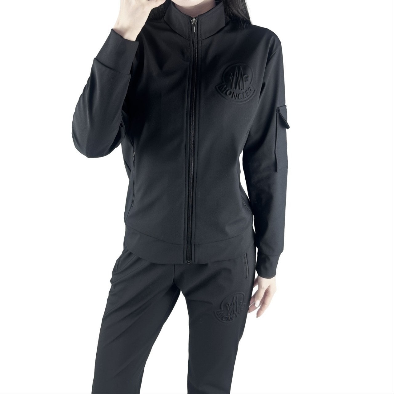 몽클 냉감 엠보로고 포켓 집업 세트-