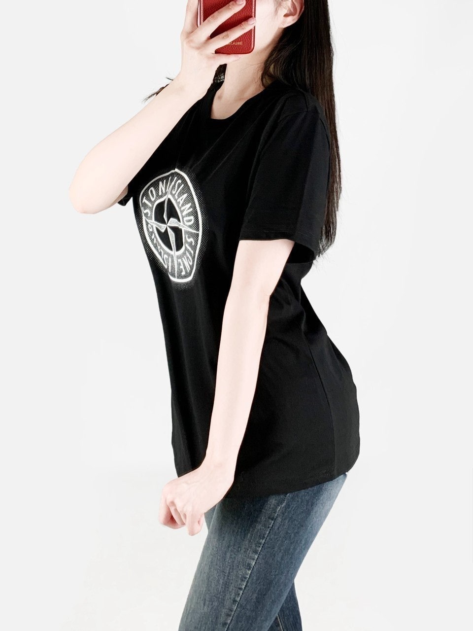 스톤 40수 실켓 면 반팔-