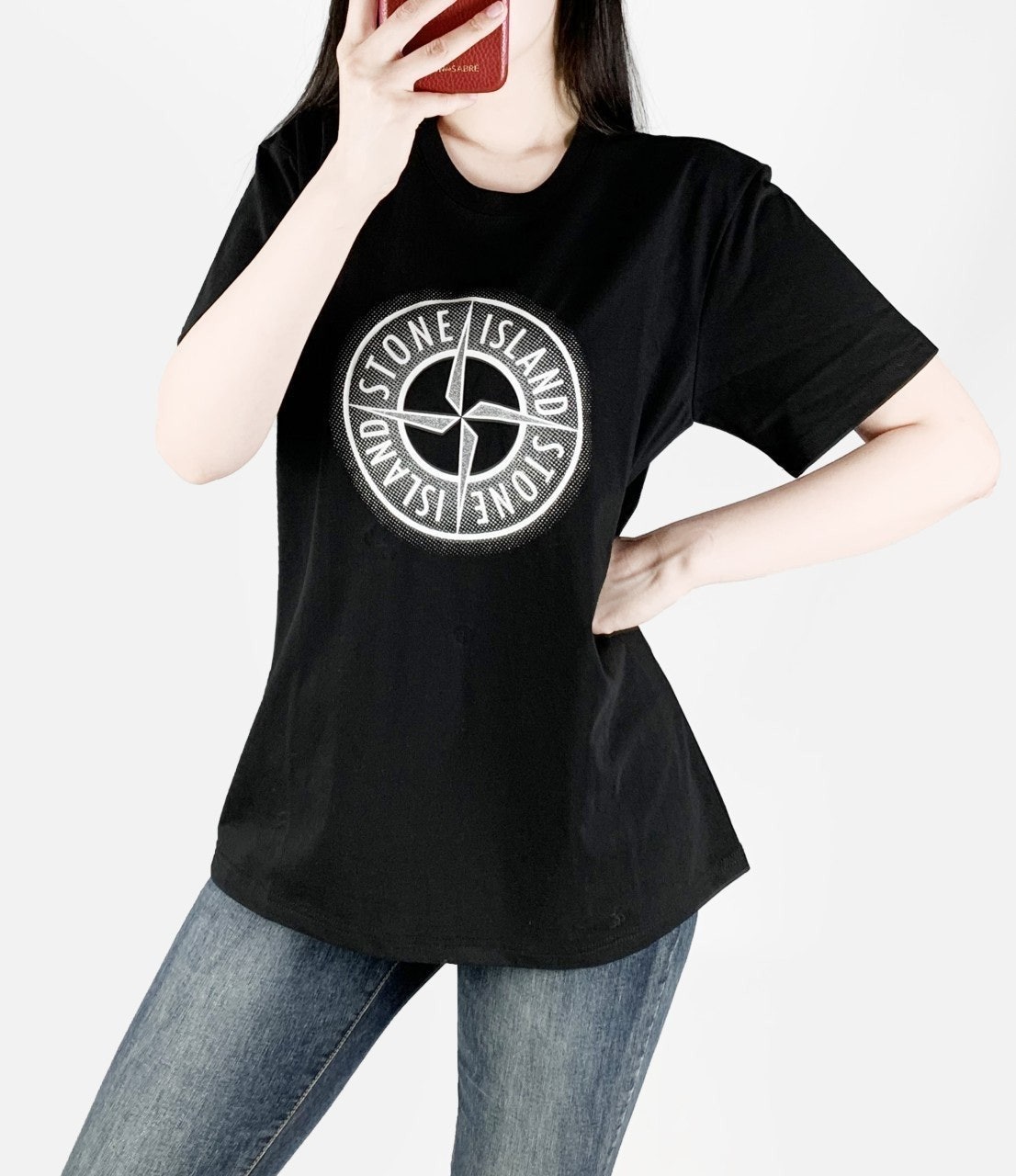 스톤 40수 실켓 면 반팔-