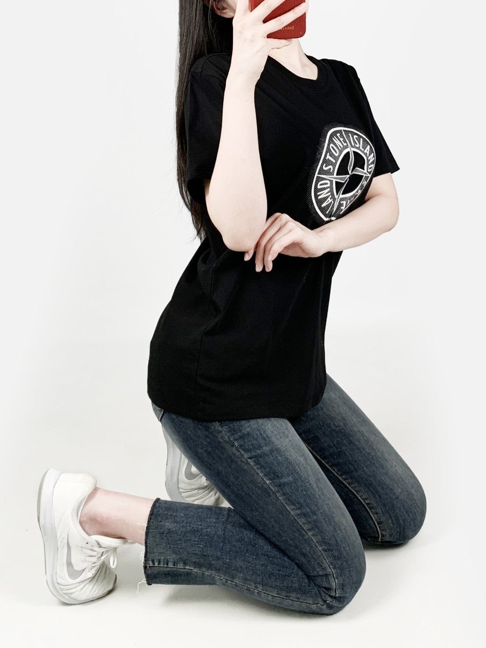 스톤 40수 실켓 면 반팔-