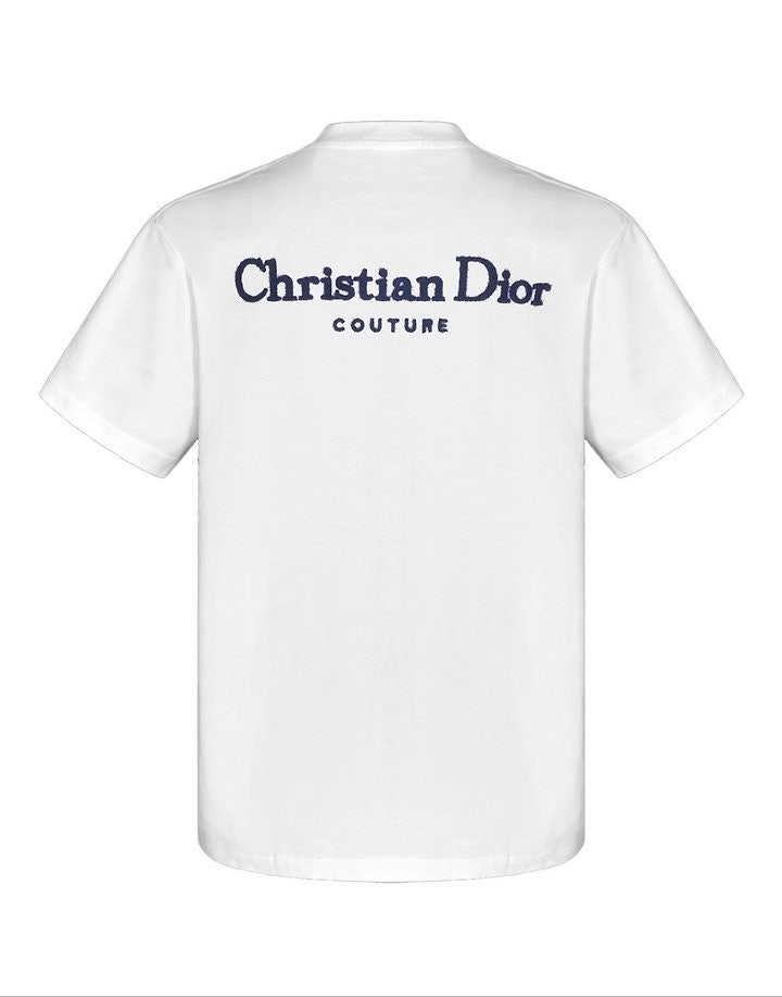 디올 꾸뛰르 백로고 자수 라운드 오버핏 반팔