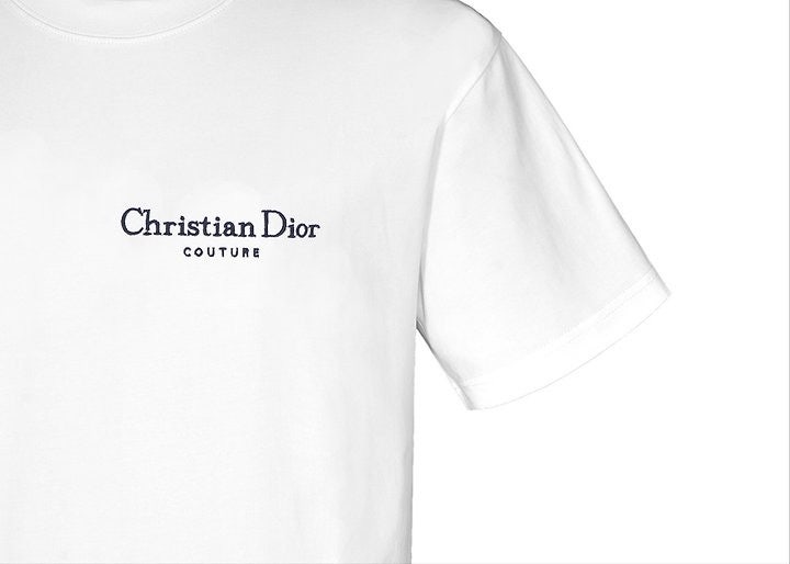 디올 꾸뛰르 백로고 자수 라운드 오버핏 반팔