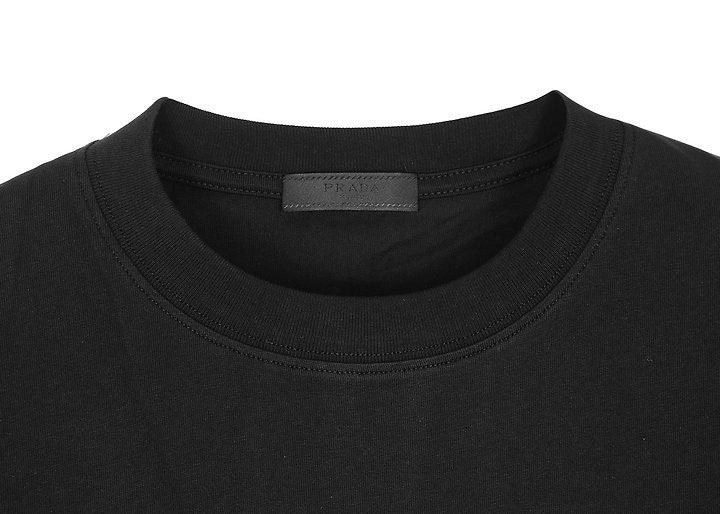 프라다 핸들 로고자수 라운드 오버핏 반팔