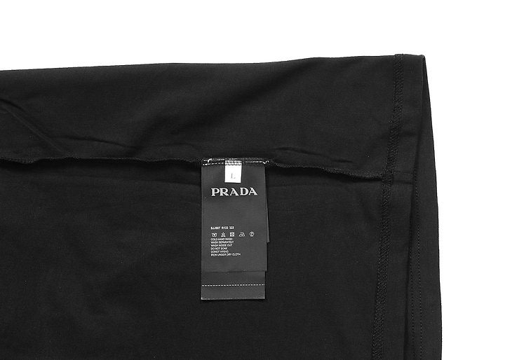 프라다 핸들 로고자수 라운드 오버핏 반팔