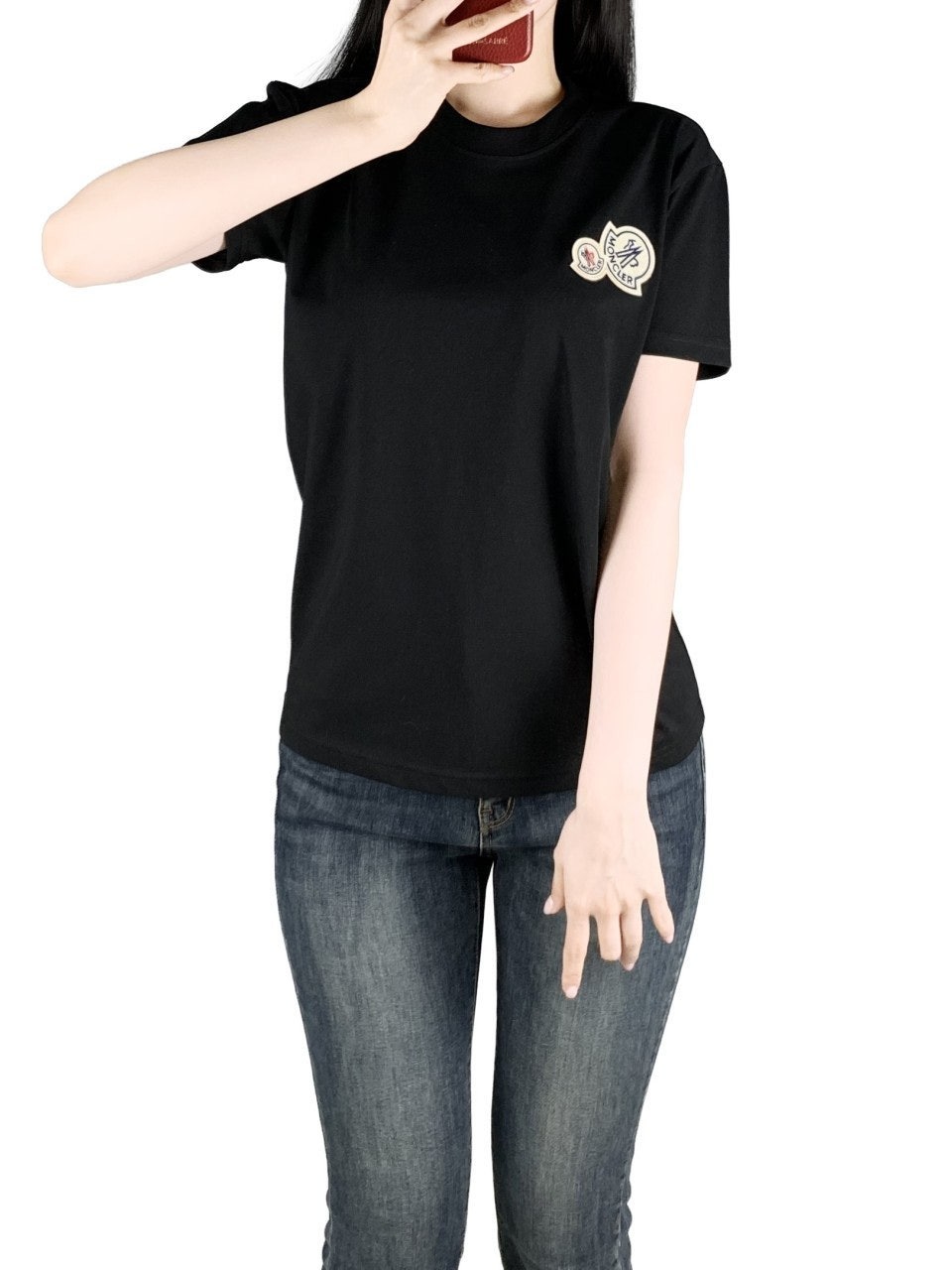 몽클 더블패치 반팔-