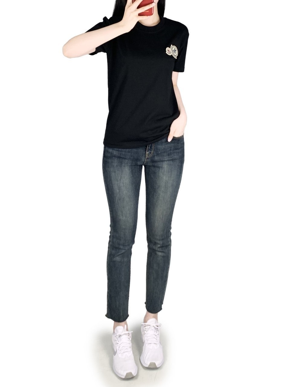 몽클 더블패치 반팔-