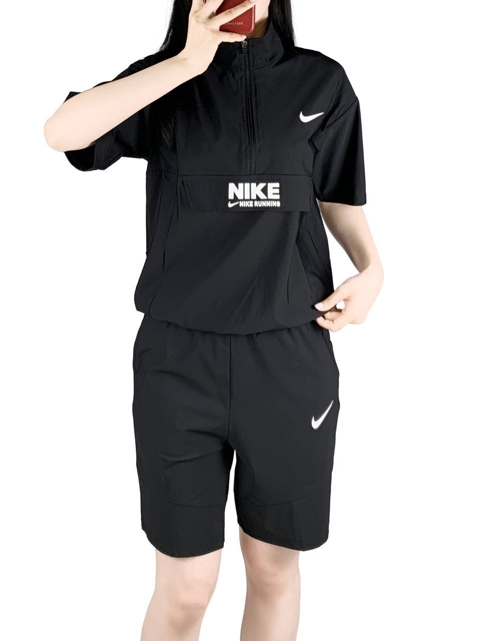 나키 차이나 반집업 반바지 세트-