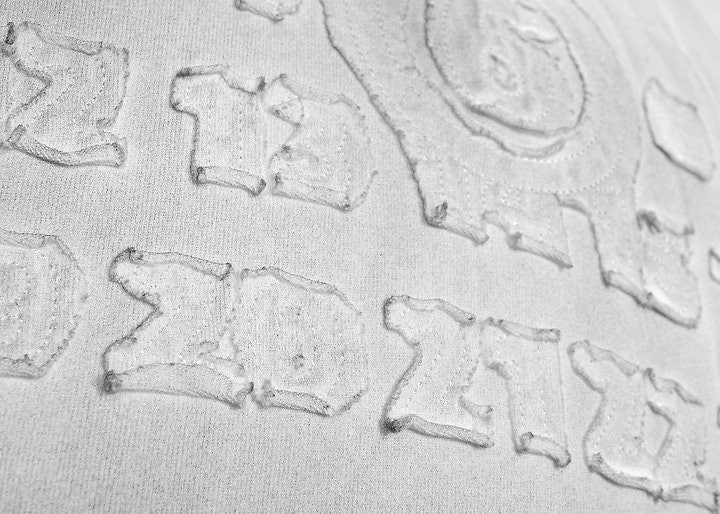 메종 더티워싱 넘버링 자수 라운드 오버핏