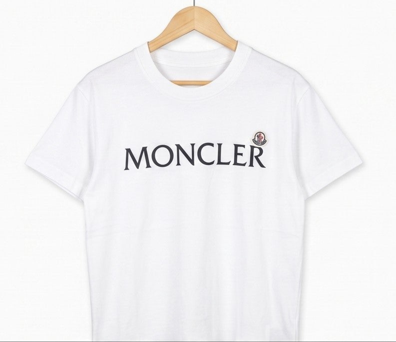 몽클 레터링 로고 프린트 반팔-