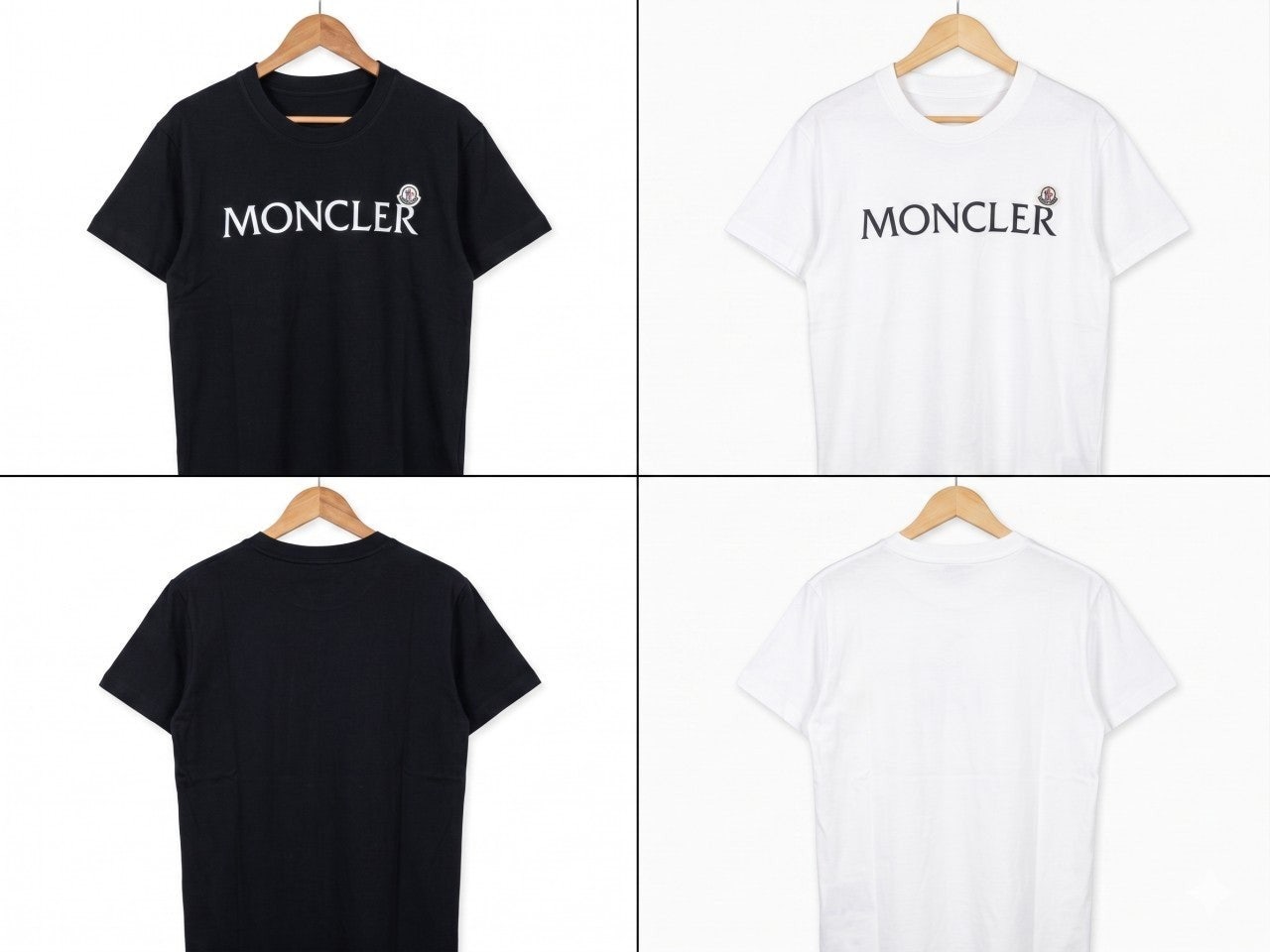 몽클 레터링 로고 프린트 반팔-