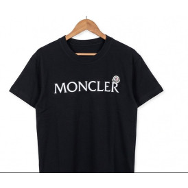 몽클 레터링 로고 프린트 반팔-