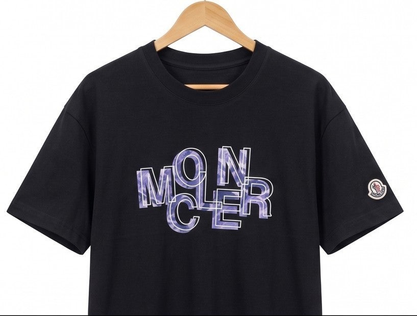 몽클 더블 레이어드 로고 반팔-