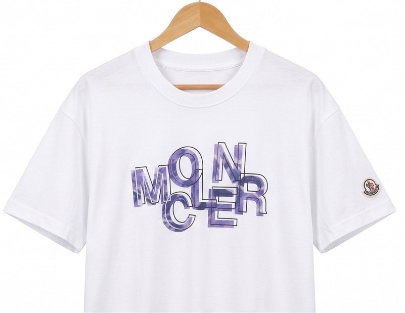 몽클 더블 레이어드 로고 반팔-