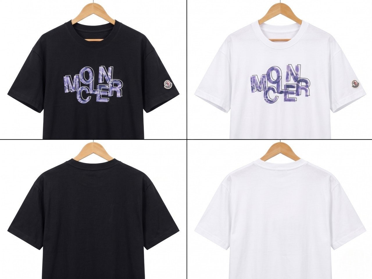 몽클 더블 레이어드 로고 반팔-