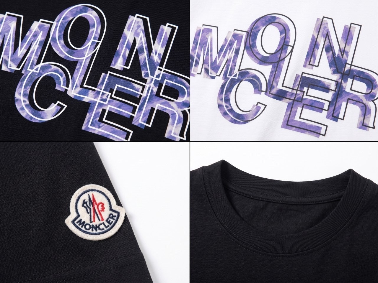 몽클 더블 레이어드 로고 반팔-