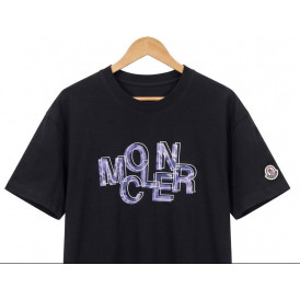 몽클 더블 레이어드 로고 반팔-