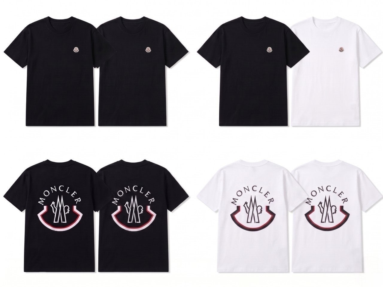 몽클 백로고 프린트 반팔-