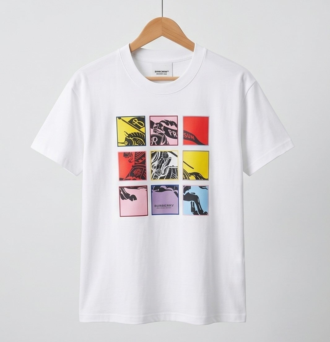 버버리 그리드 프린트 반팔-