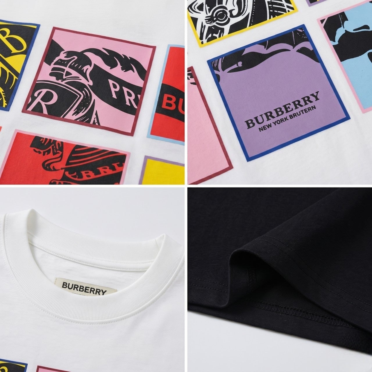 버버리 그리드 프린트 반팔-