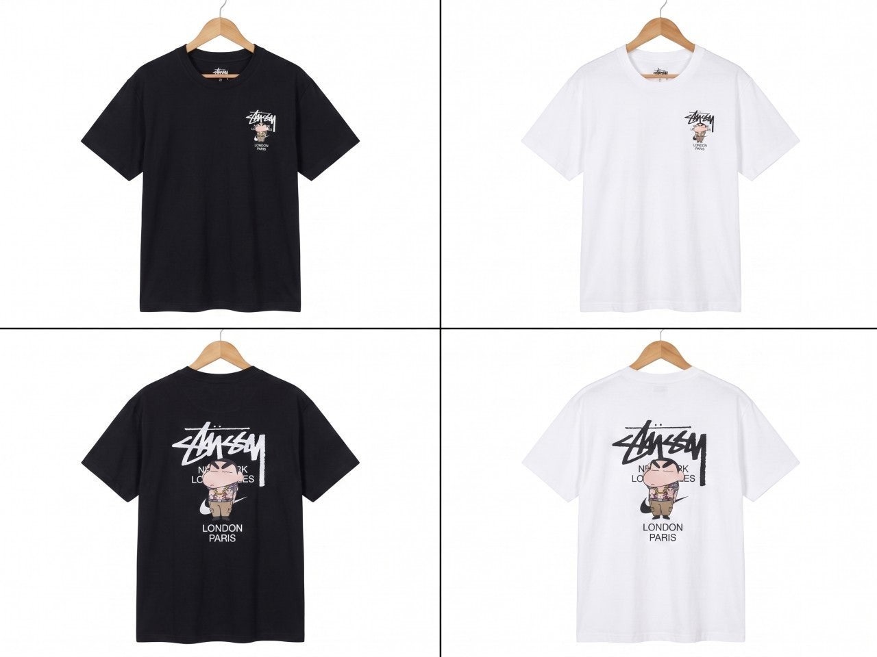 스투시 힙합 짱구 월드투어 반팔-