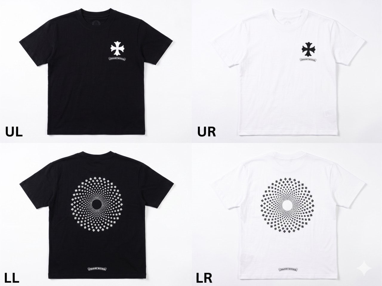 크롬 멀티 크로스 도트 써클 반팔-