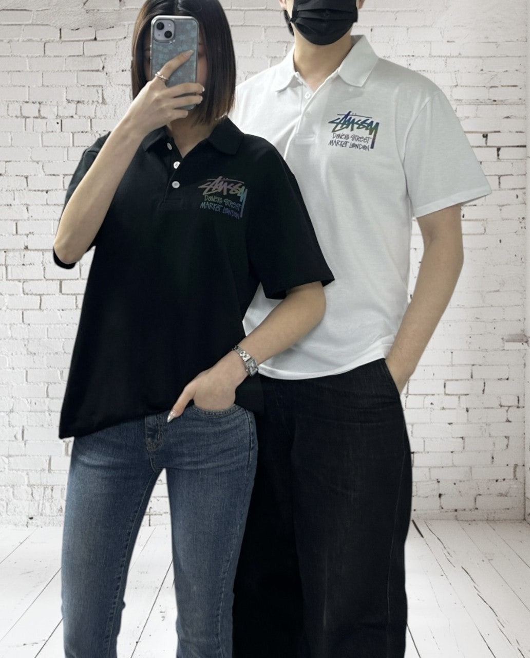 스투시 홀로그램 PK 카라 반팔-