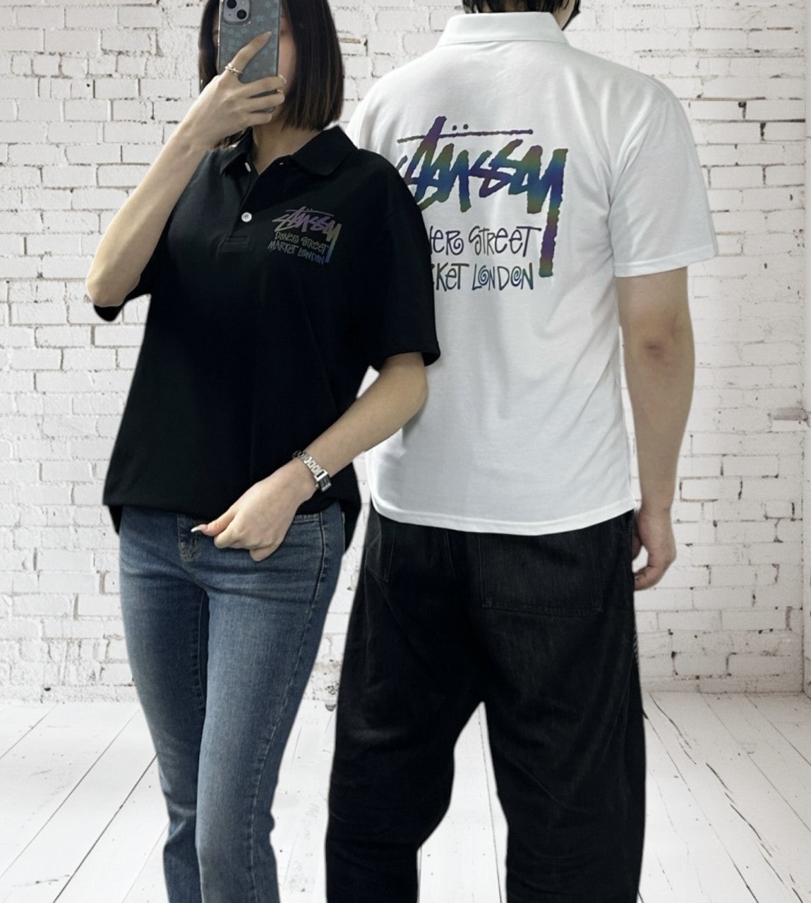 스투시 홀로그램 PK 카라 반팔-
