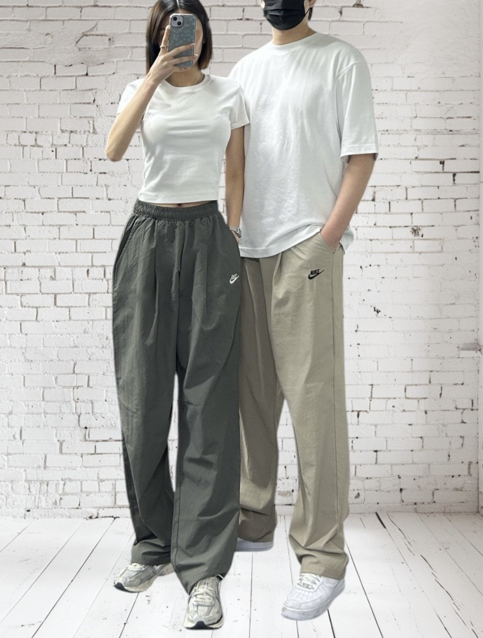 나키 턱주름 와이드팬츠-
