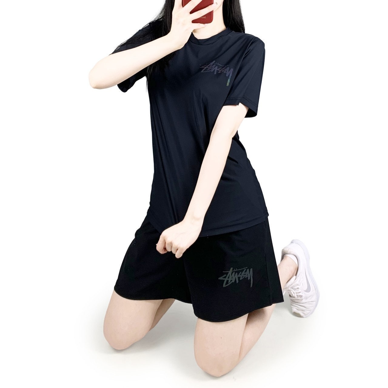 스투시 레인보우 쿨 반팔 반바지 세트-