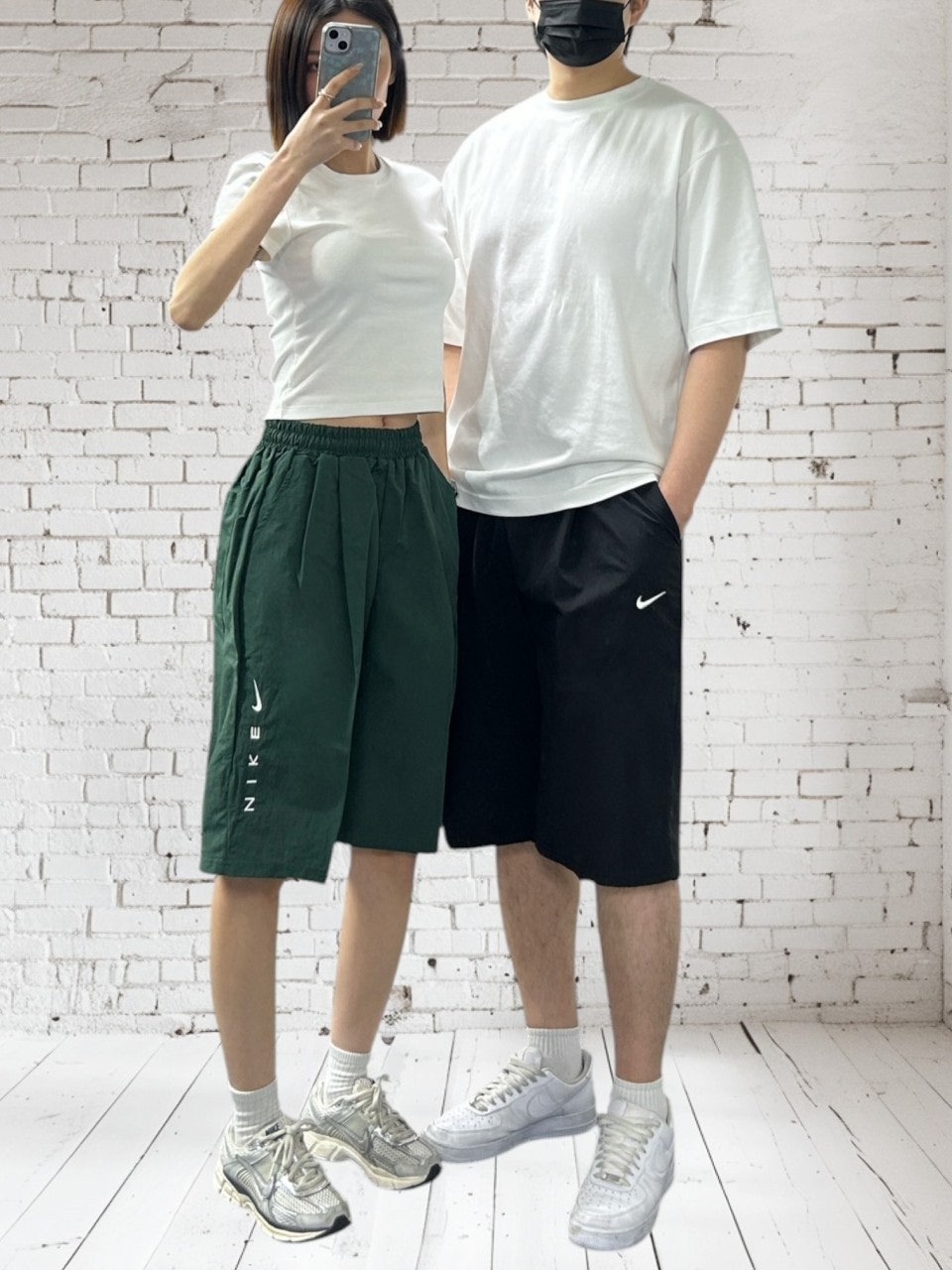 나키 턱주름 와이드 반바지-