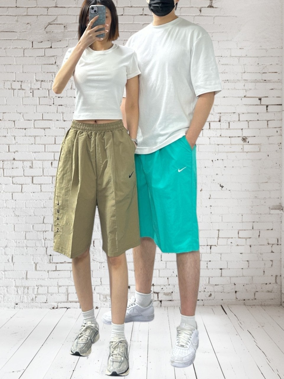 나키 턱주름 와이드 반바지-