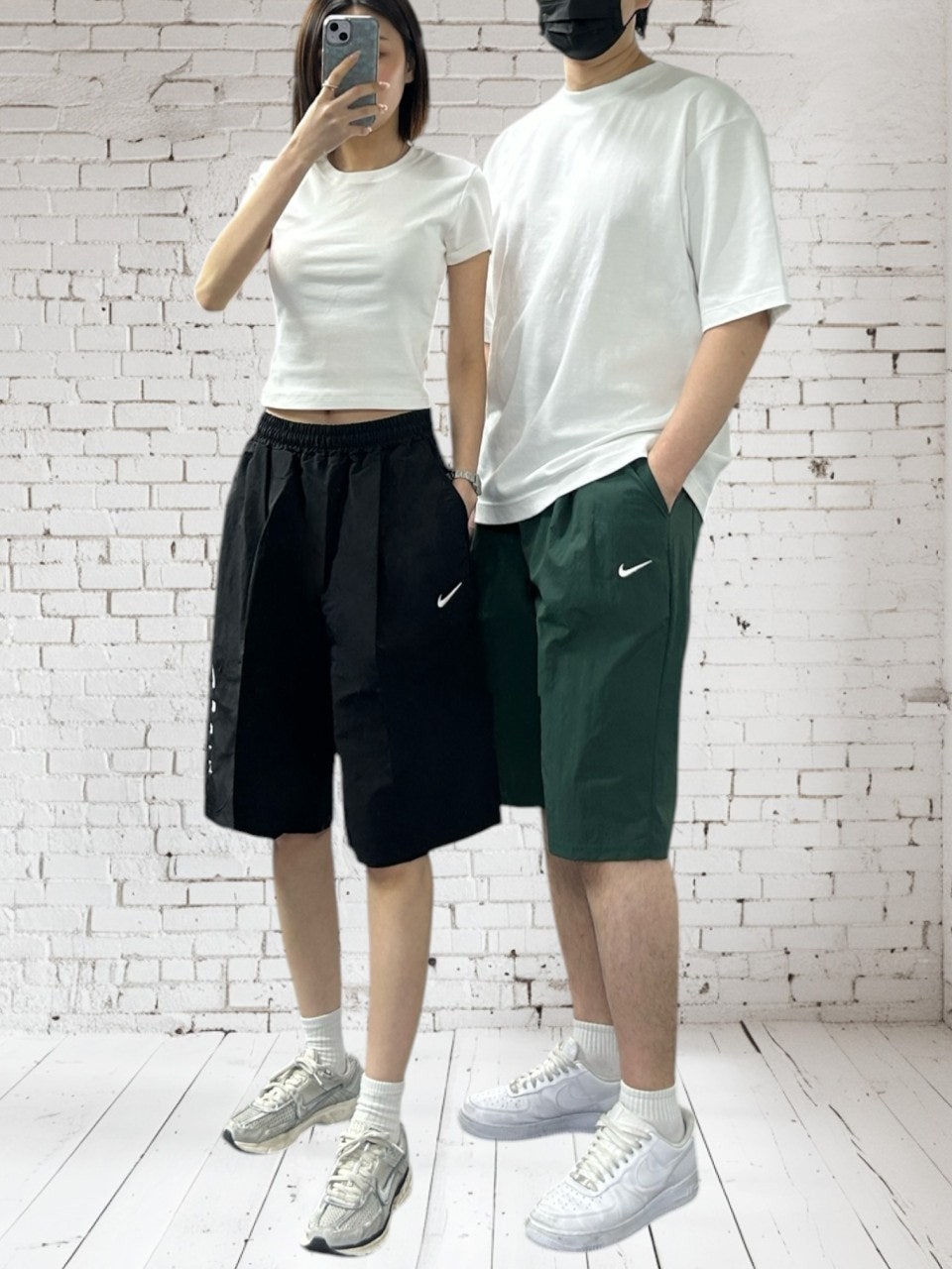 나키 턱주름 와이드 반바지-