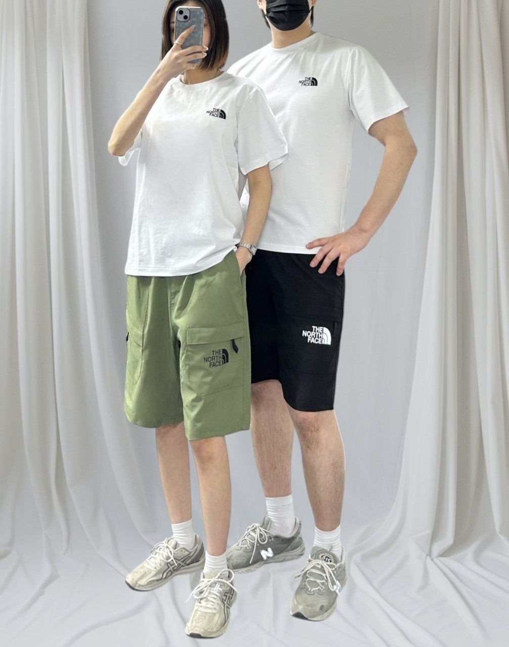 노스 우븐 5부 바지-
