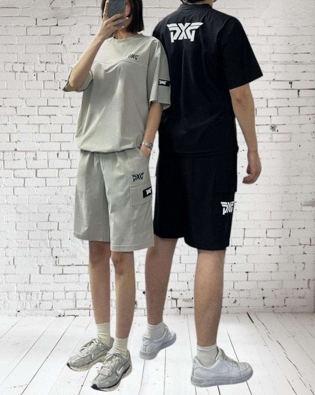 PX 반팔 카고 반바지 세트-