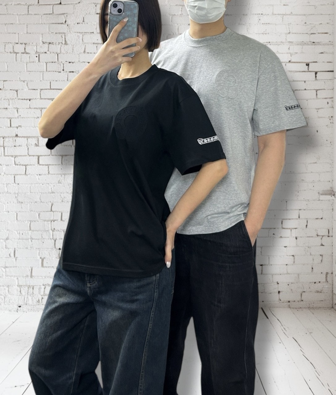 크롬하츠 패치자수티 오버핏 반팔-
