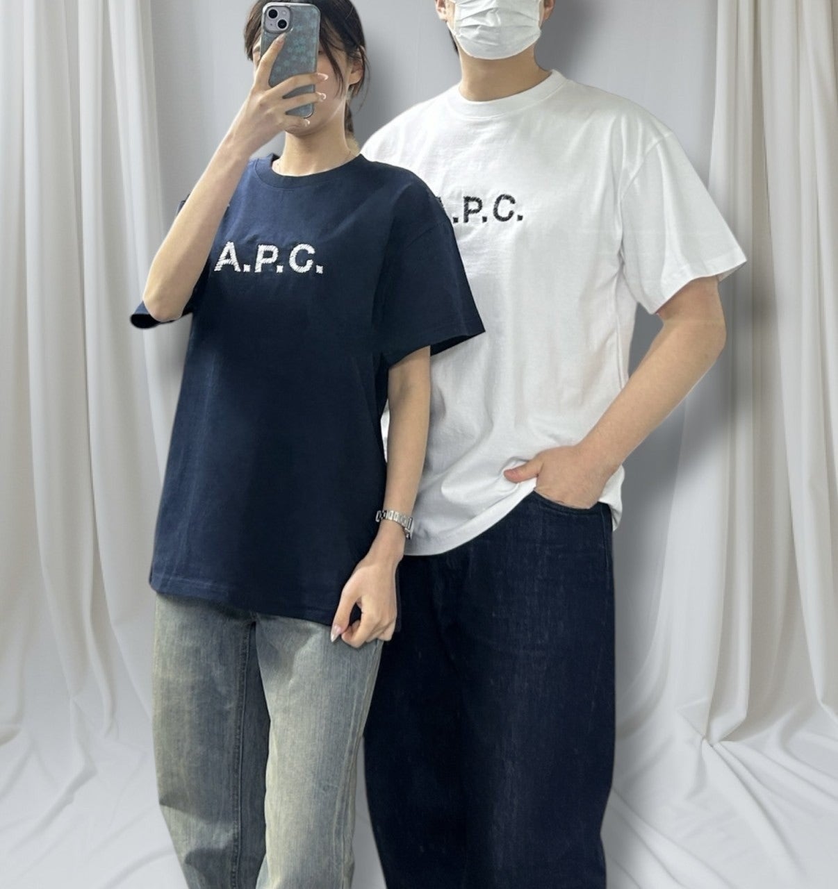 APC 스티치 자수 반팔-