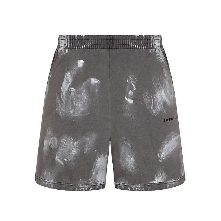 발렌 페인팅 로고자수 하프팬츠-