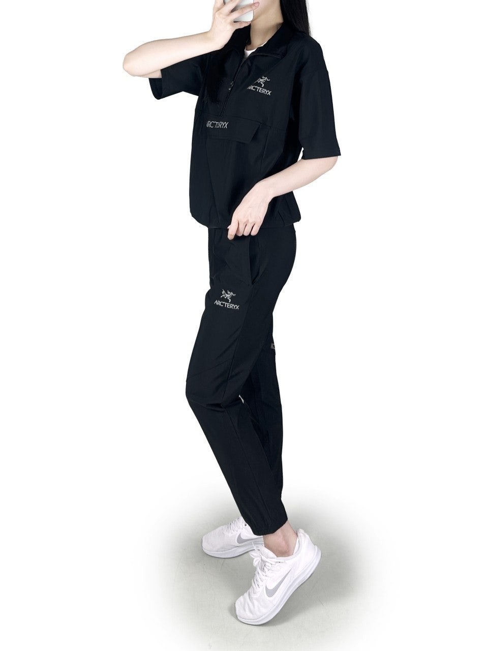아크 아이스 반집업 조거바지 세트-
