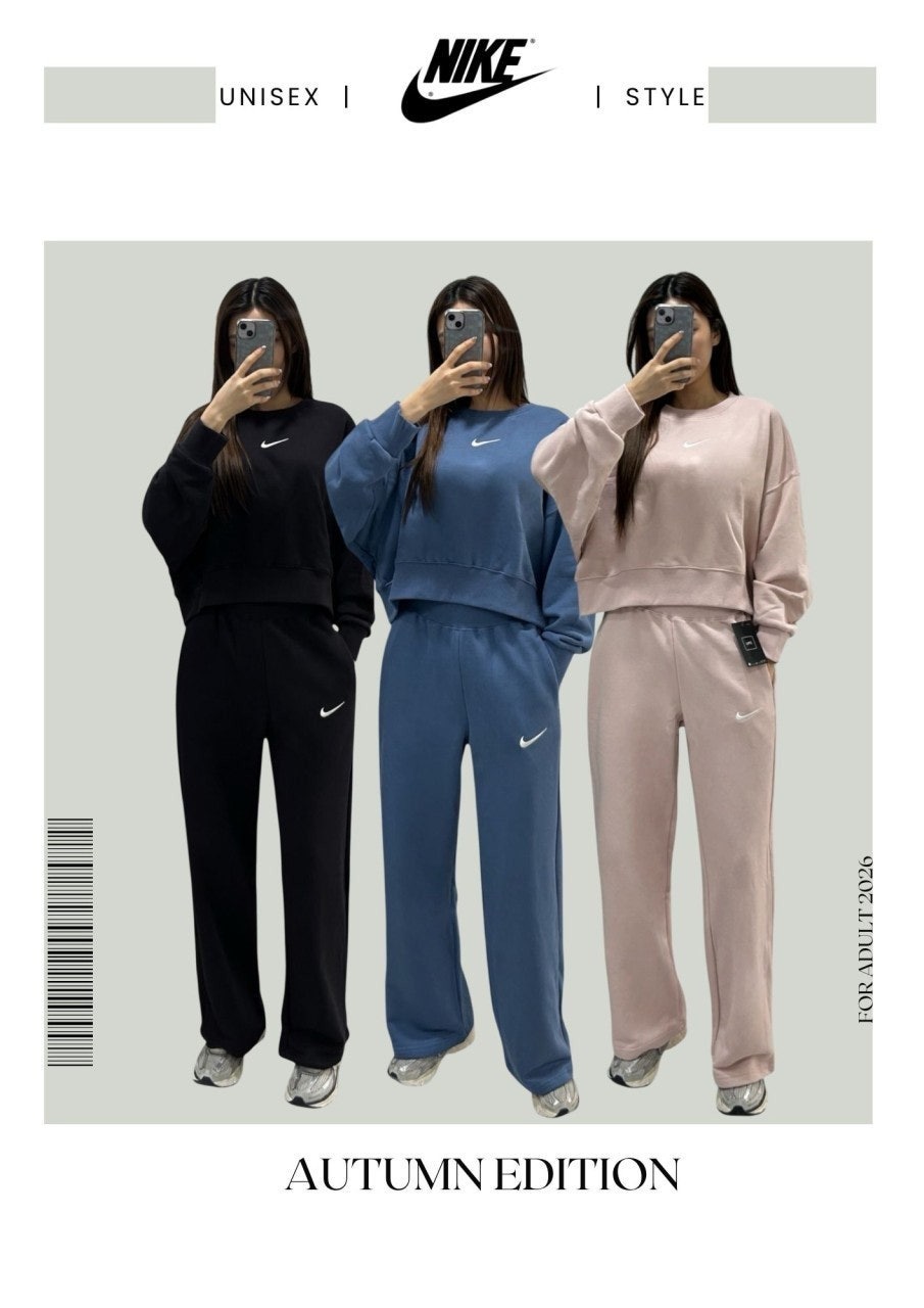 나이키 여성 크롭 맨투맨 세트-